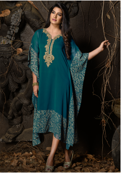 Green Color Designer Goergette Kurti